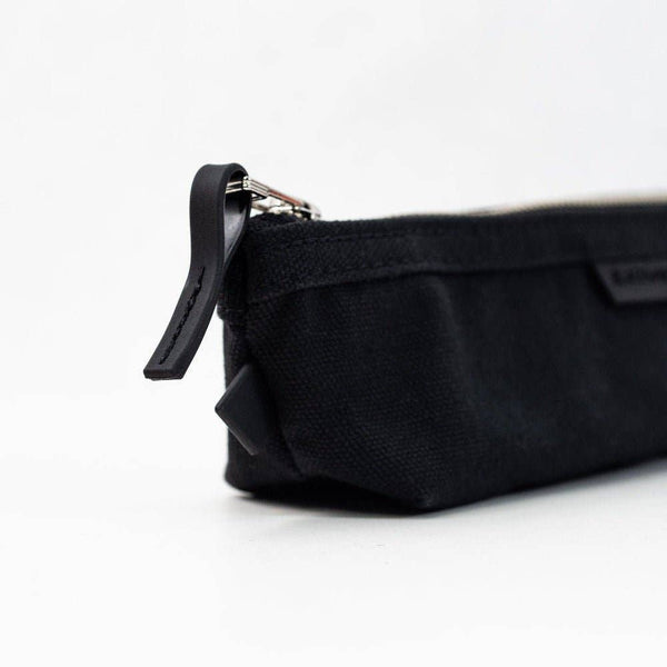 Black Canvas Zippered Pencil Pouch