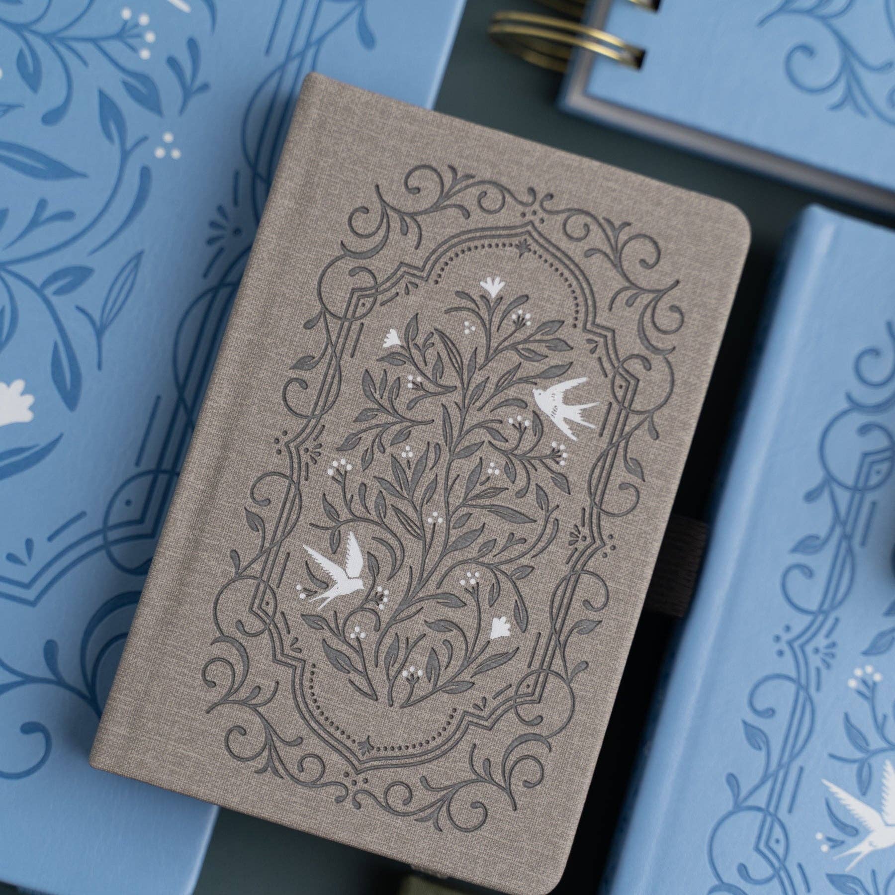 Songbird in Warm Gray Dot Grid Pocket Size Notebook