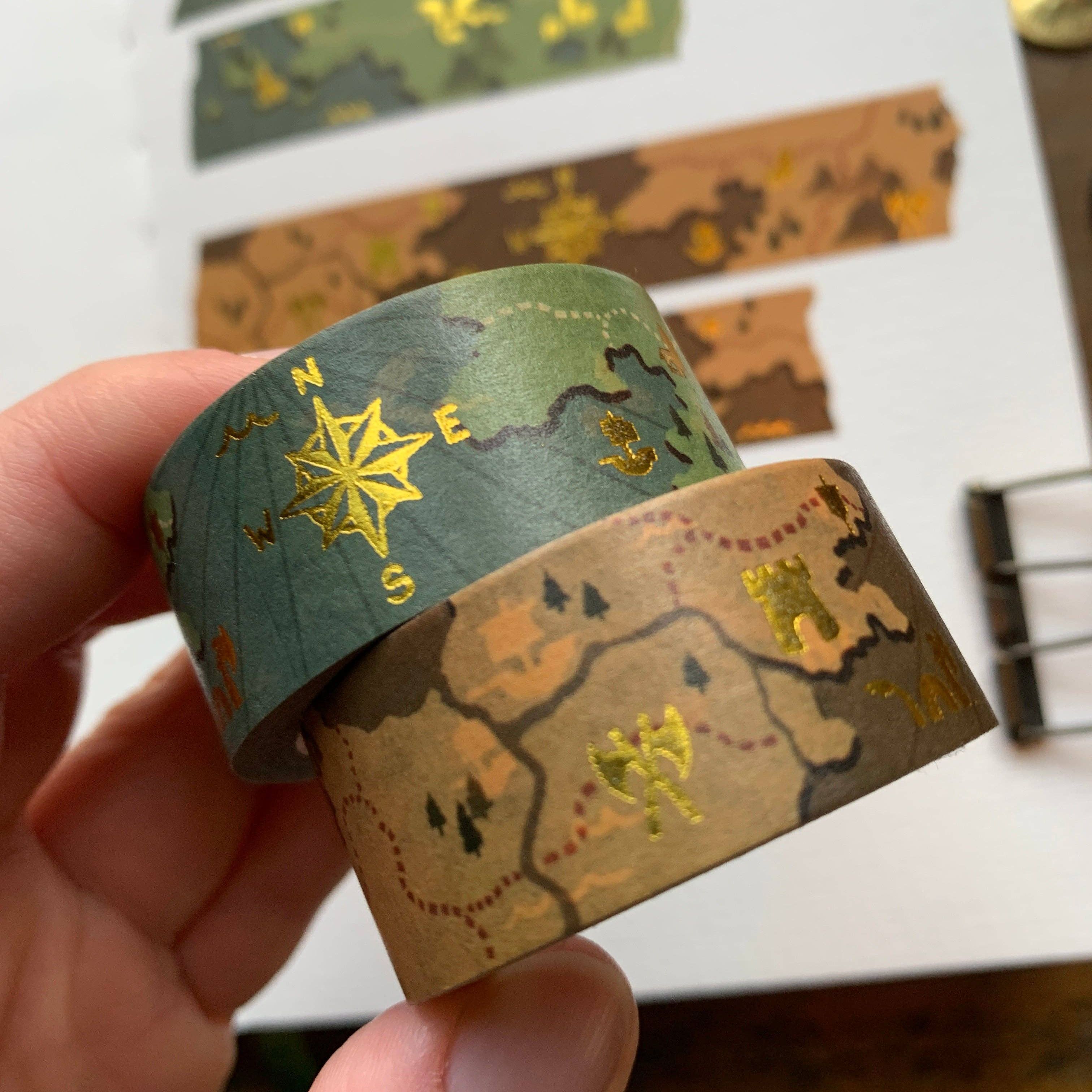 Fantasy Maps Gold Foil Washi Tape