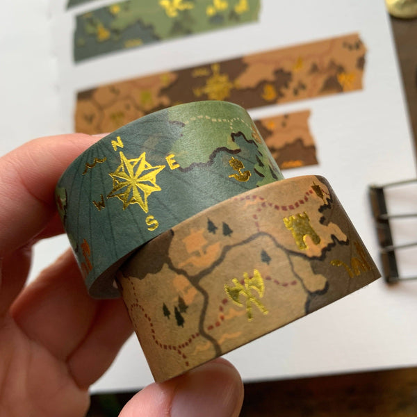 Fantasy Maps Gold Foil Washi Tape