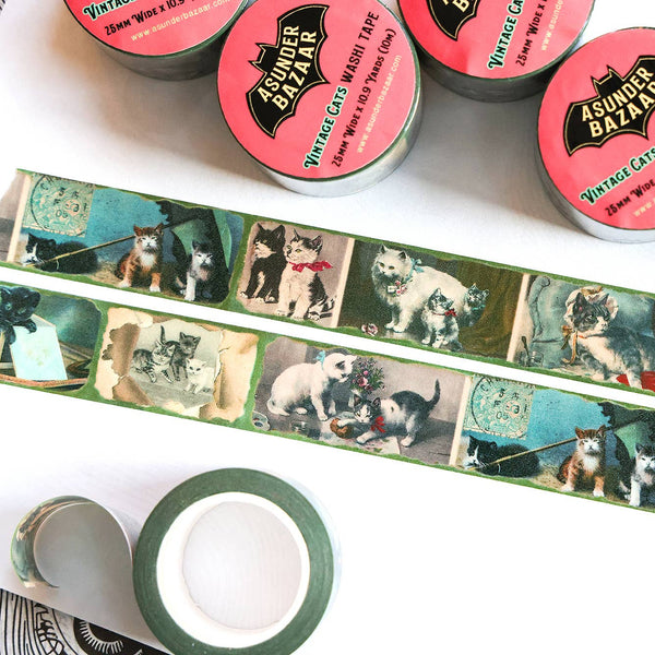 Vintage Cats PET Washi Tape