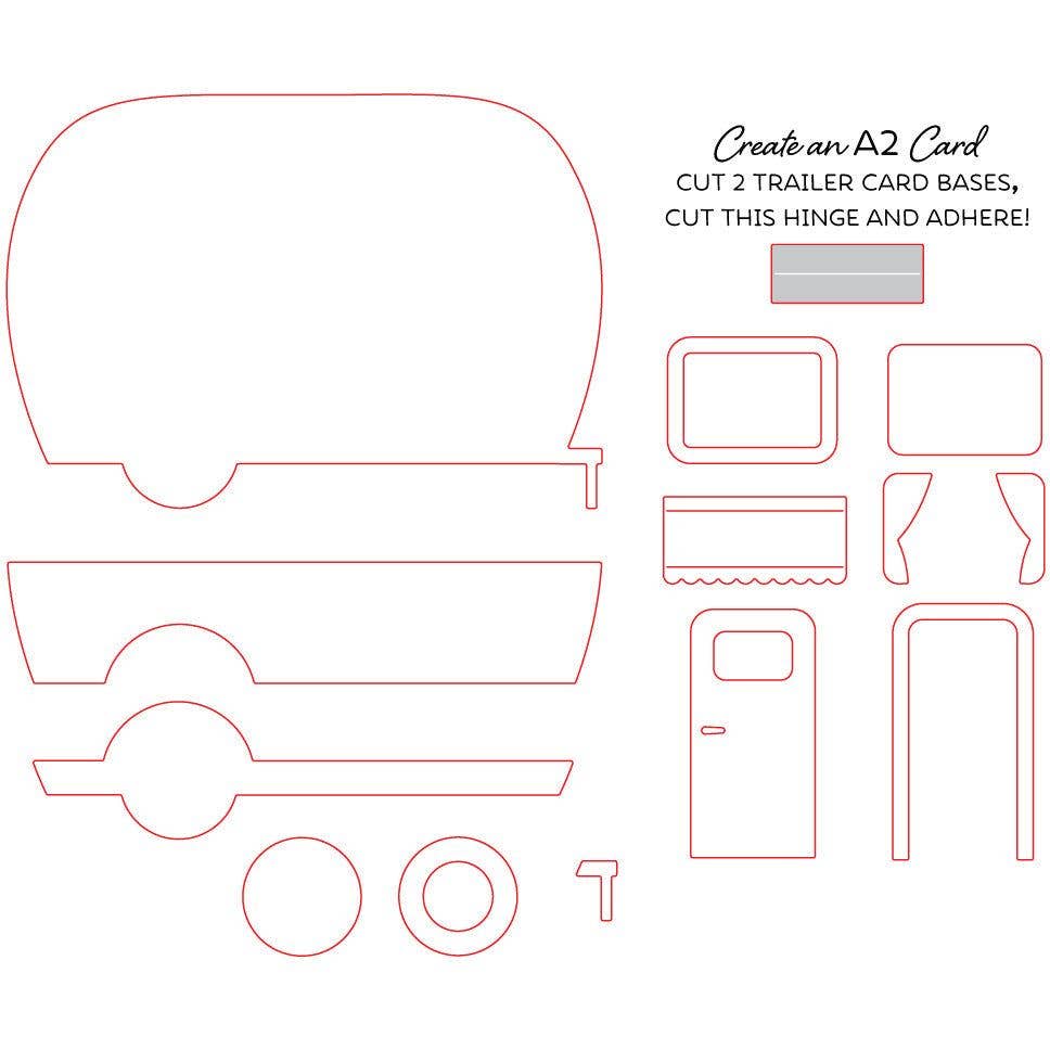Camp Trailer Card Die Set