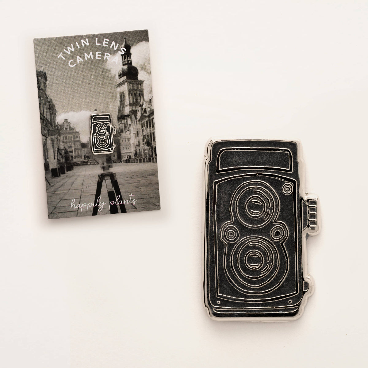 Vintage Twin Lens Reflex Camera Enamel Pin
