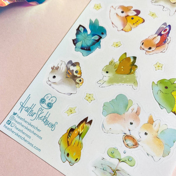 Bunnerflies Sticker Sheet