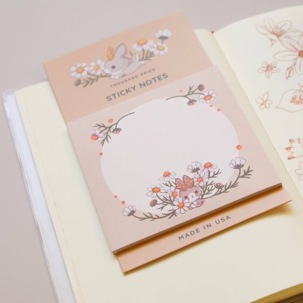 Jackalope's Garden Cream Sticky Notes