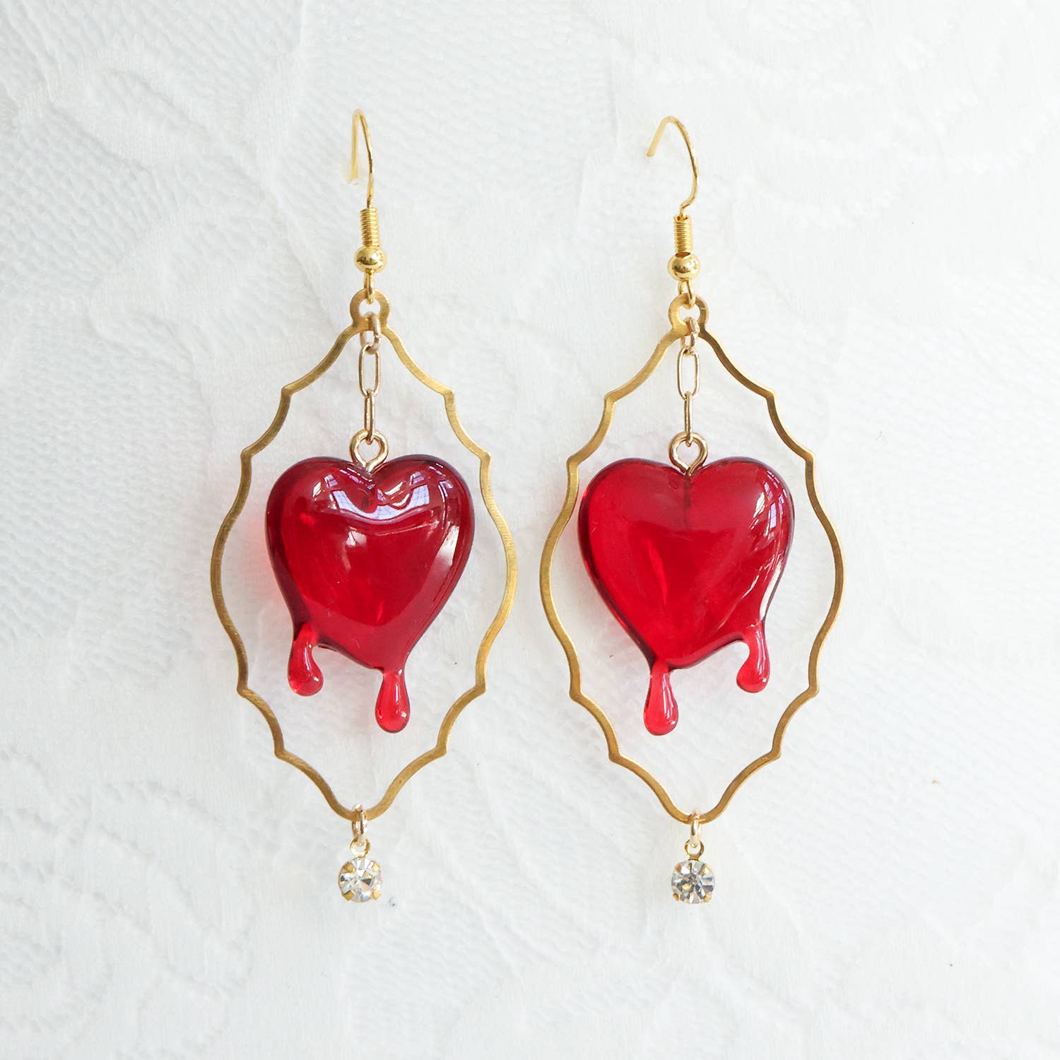 Melting Hearts + Baroque Brass Earrings