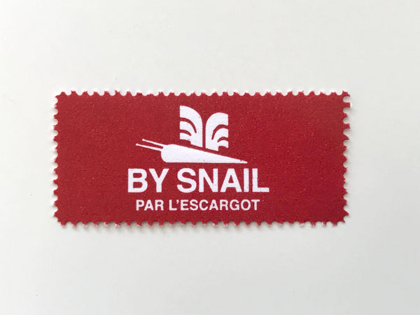 Red “By Snail / Par L’escargot” 3pk Lick & Stick Stamps