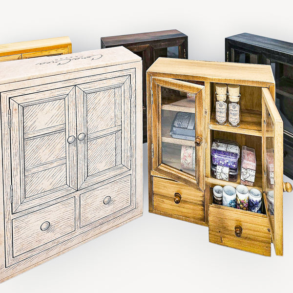 Dark Brown Mini Wooden Cabinet