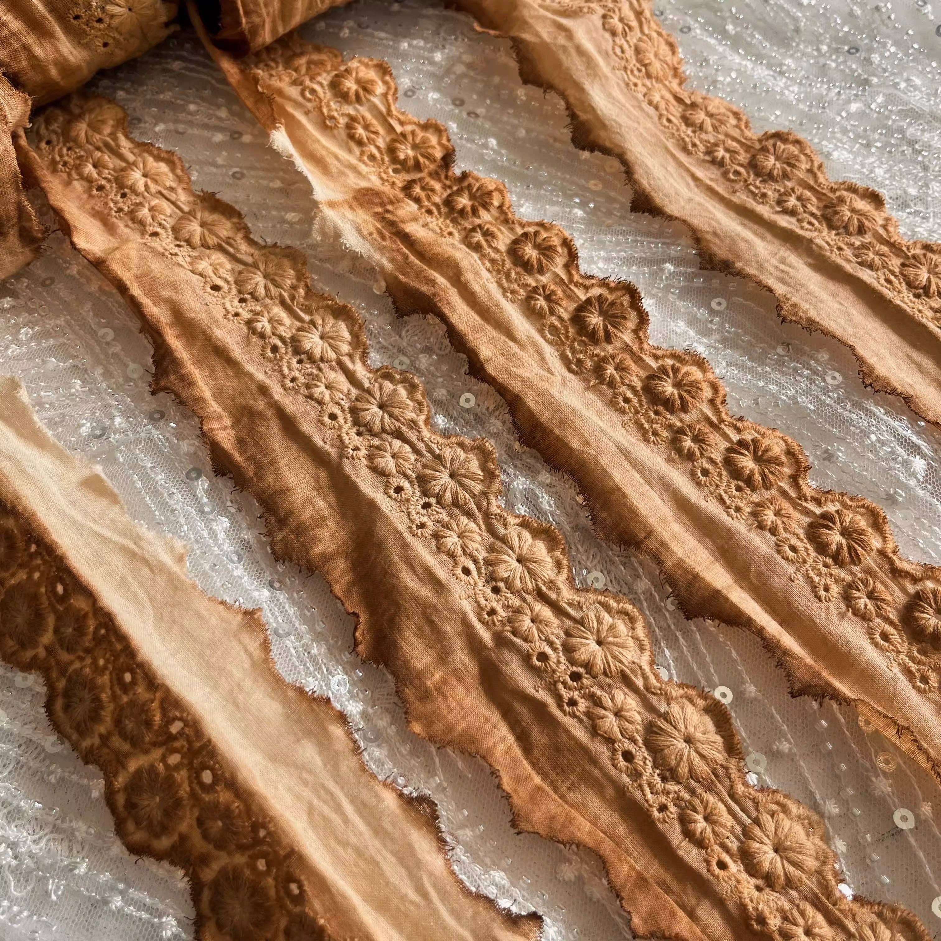 Vintage Coffee Stained Lace