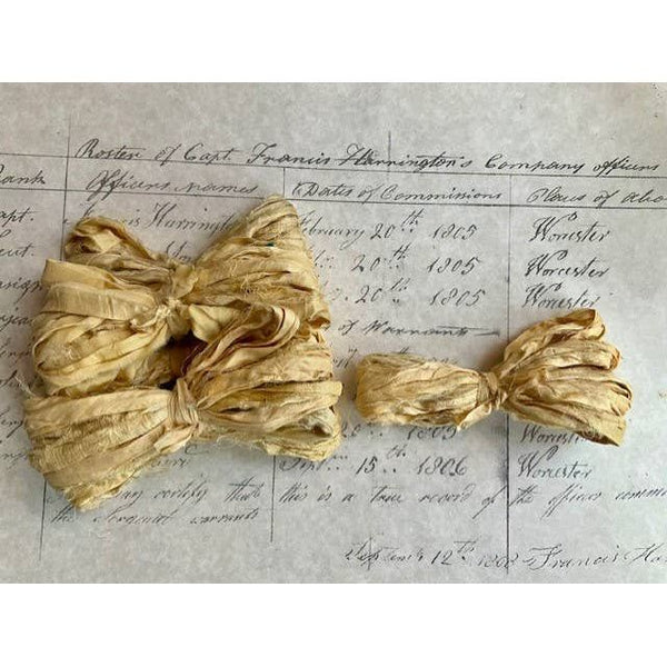 Honey Torn Silk Sari Ribbon 5 yard Bundle