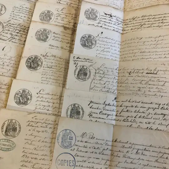 Antique French Script Document Page