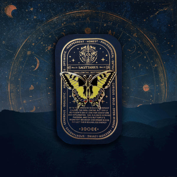 Zodiac Butterfly and Moth Enamel Pin Collection