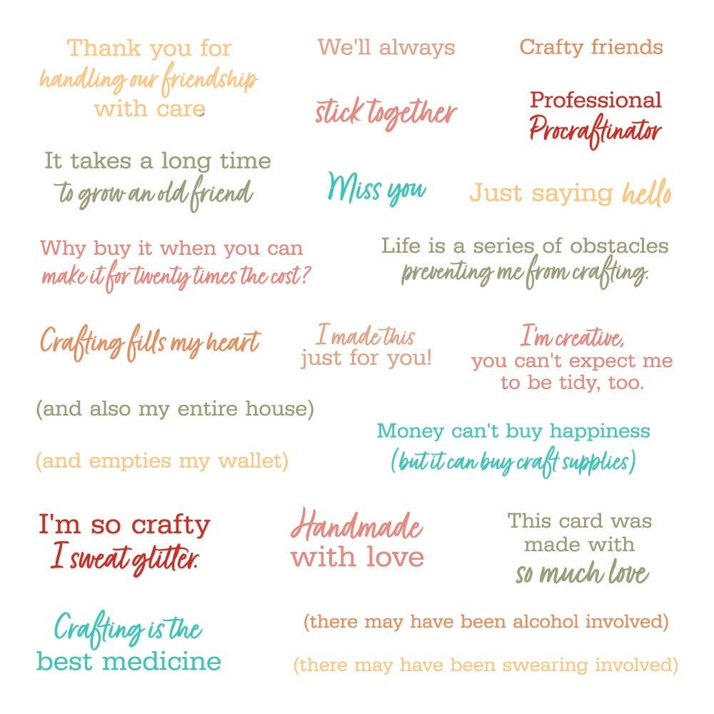 Crafty Friends Sentiments Stamp + Die Set {Bundle Deal: 10% off!}