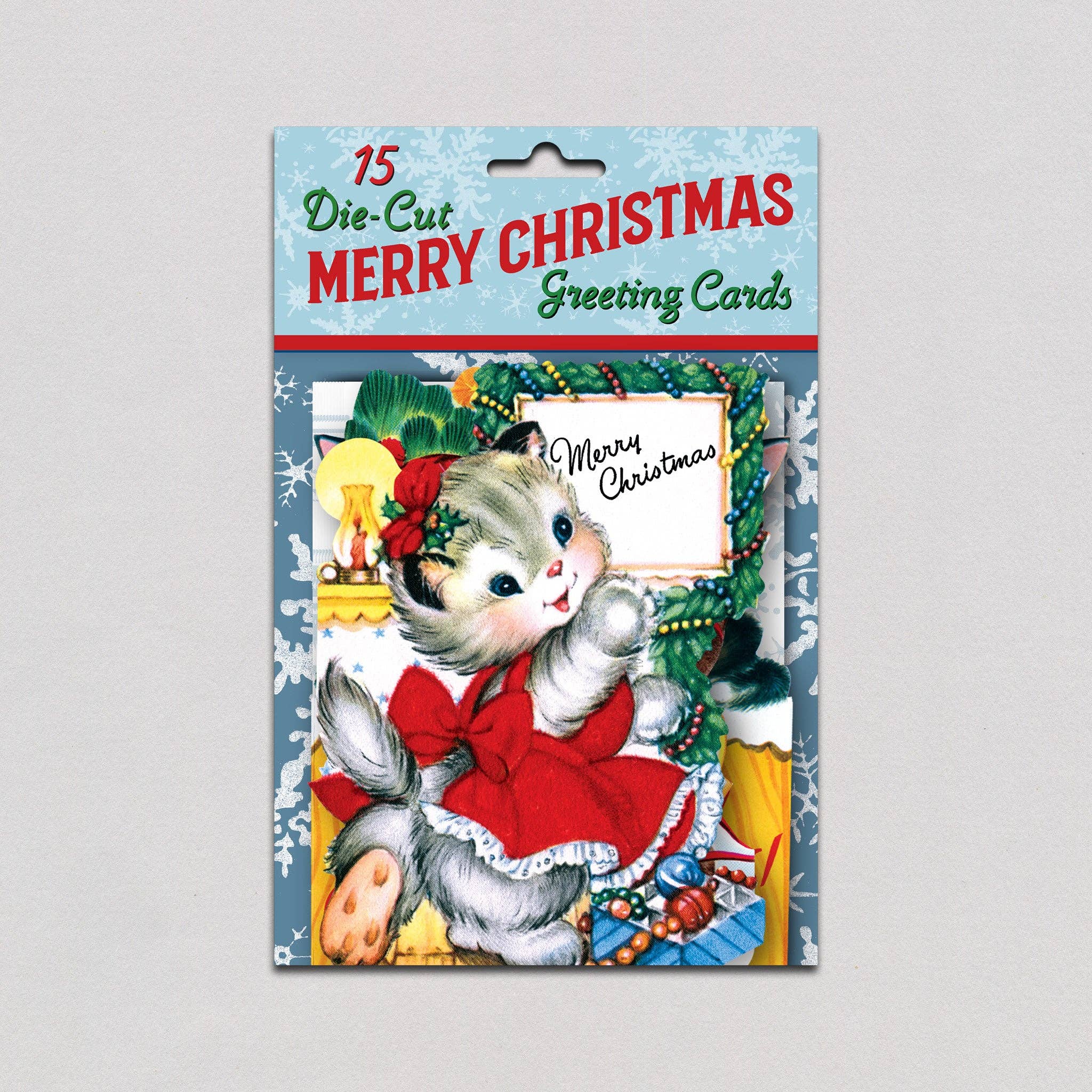 Merry Christmas Die Cut Greeting Card Packet