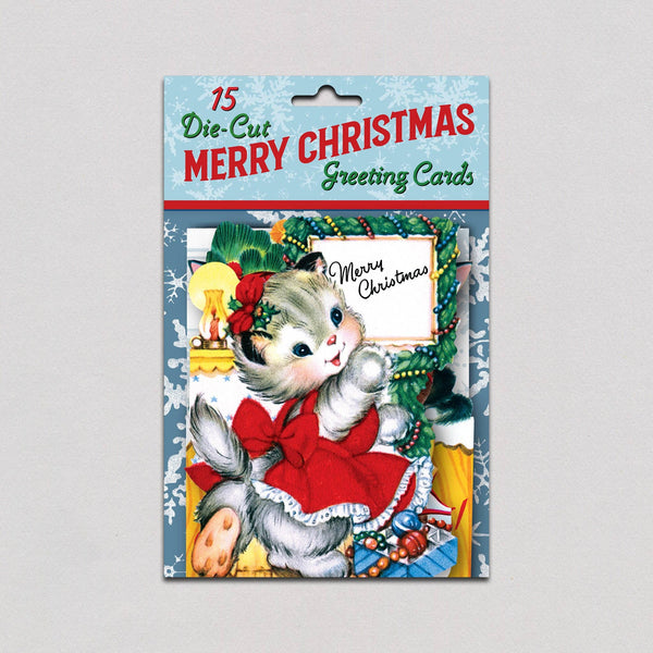Merry Christmas Die Cut Greeting Card Packet
