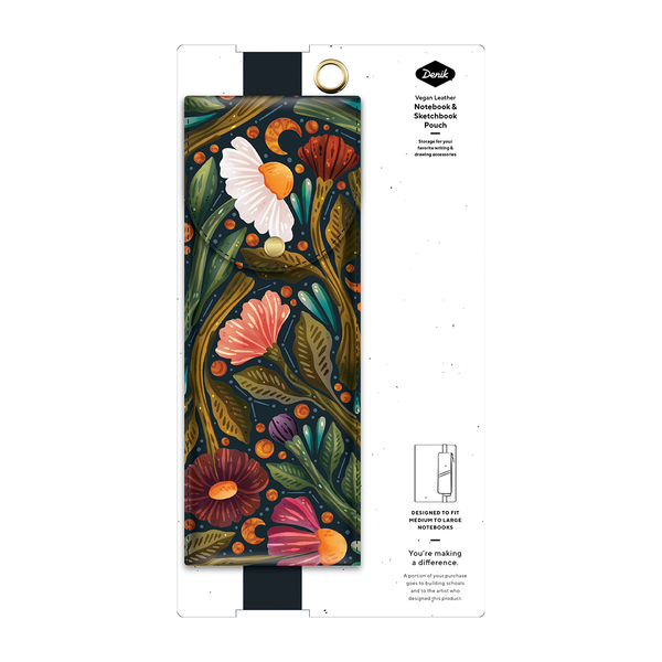 Nightsky Floral Elastic Band Pencil Pouch