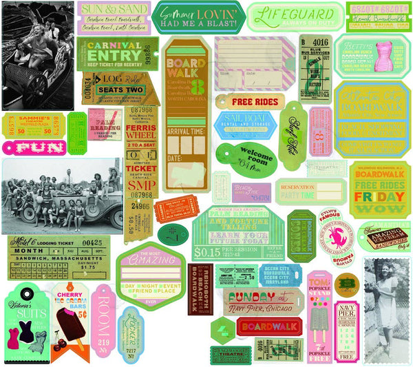 Beachside Boardwalk Tag Ephemera