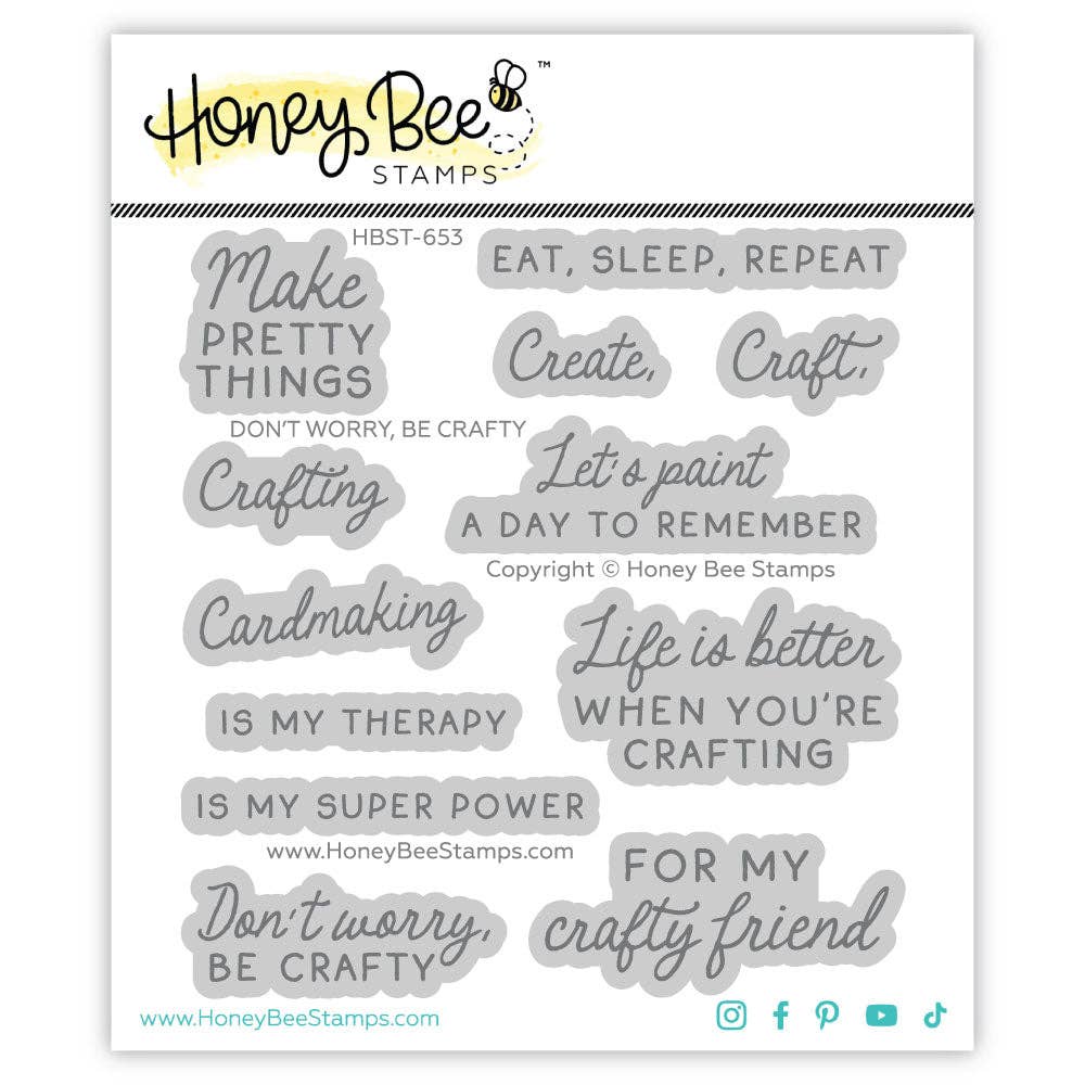 Don't Worry, Be Crafty 4x4 Stamp Set