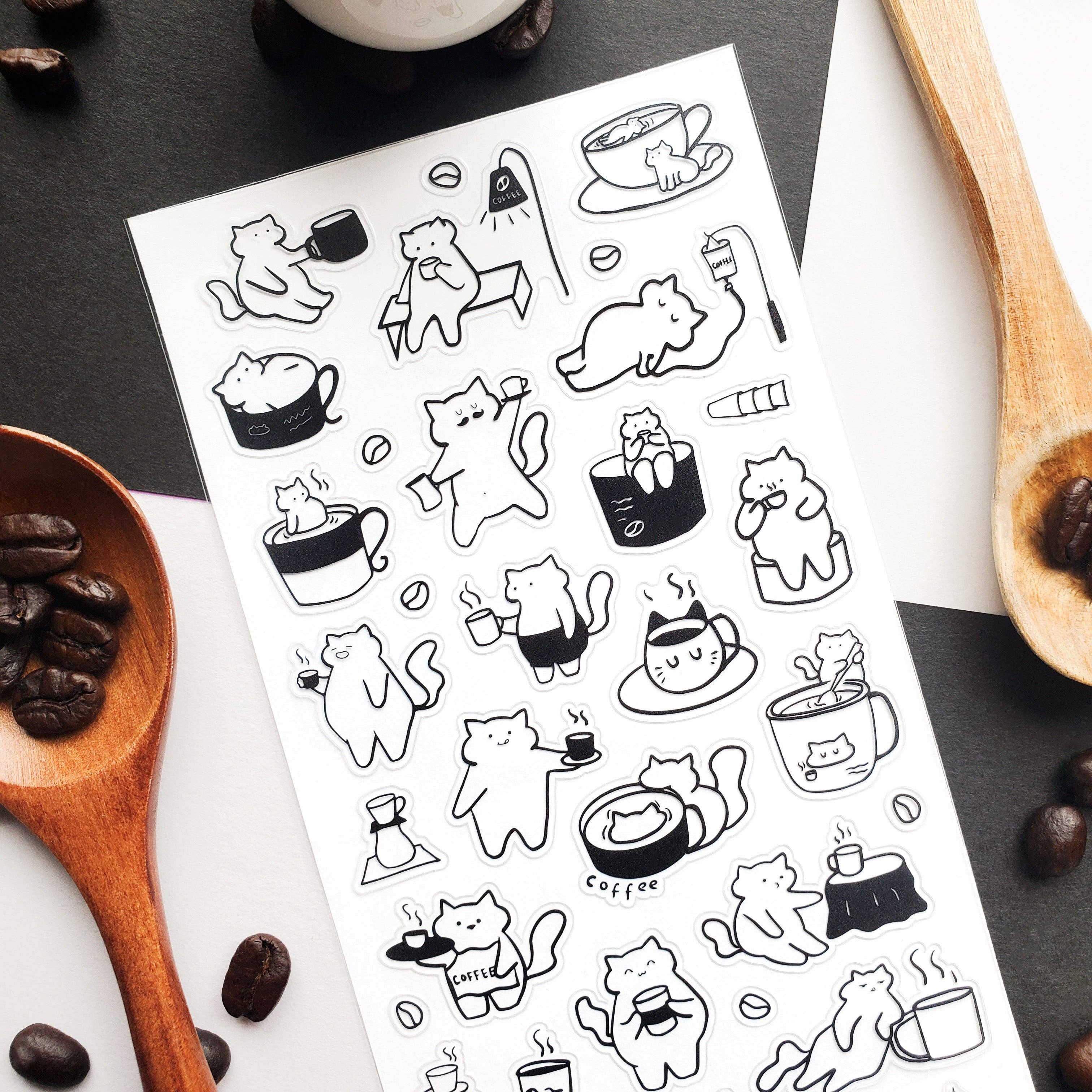 Caffeine Cats Vol. 2 Sticker Sheet