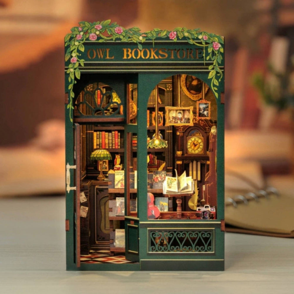 {coming soon!} Owl Bookstore Book Nook Diorama Kit