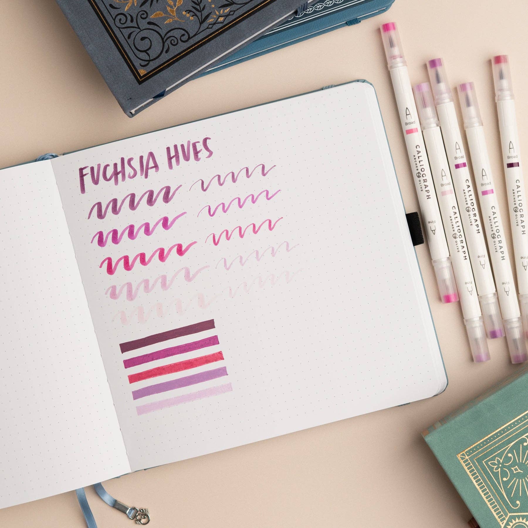 Fuchsia Hues Pen Sets | Acryolgraphs or Calliographs