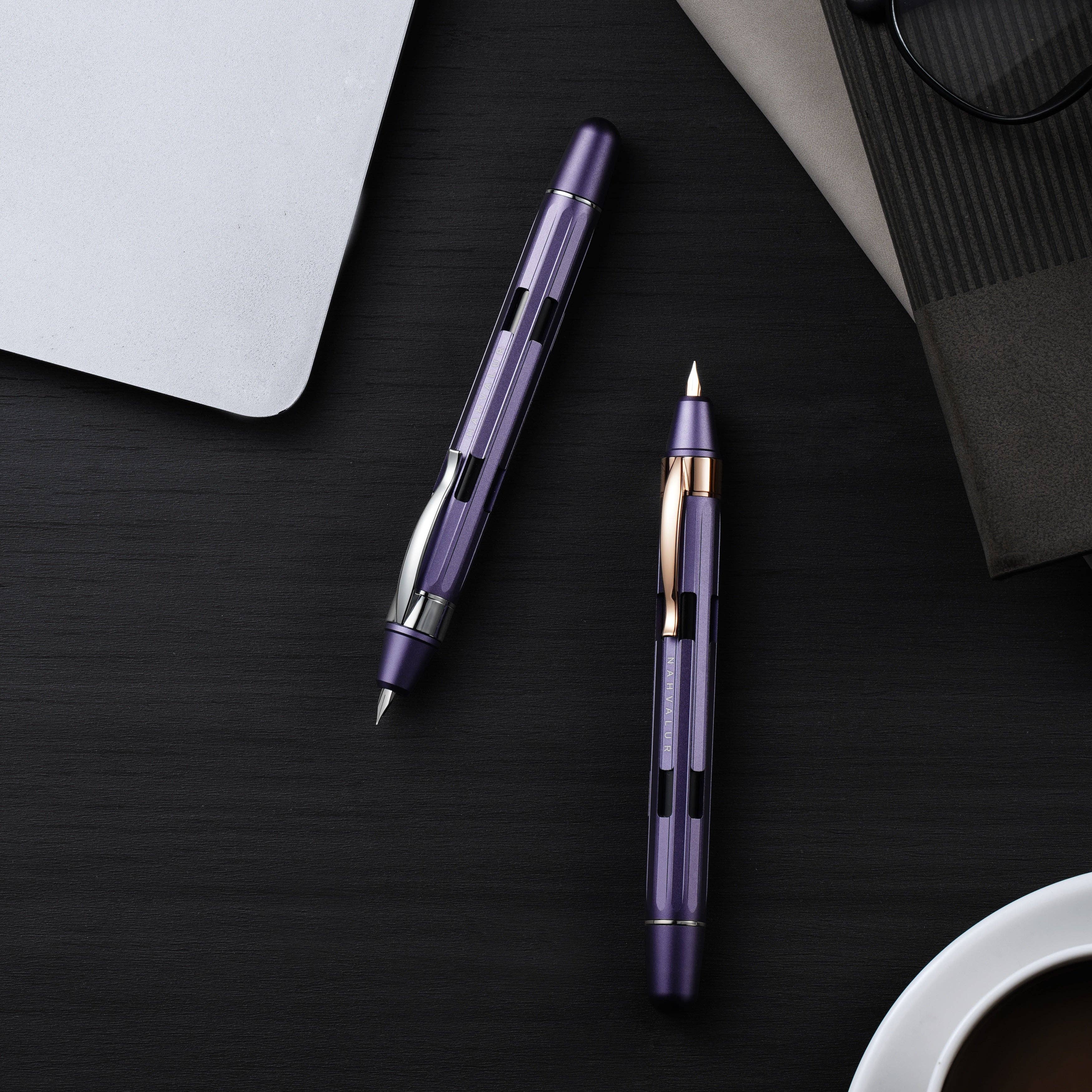 Hepatizon + Rose Gold Eclipse Retractable Fountain Pen