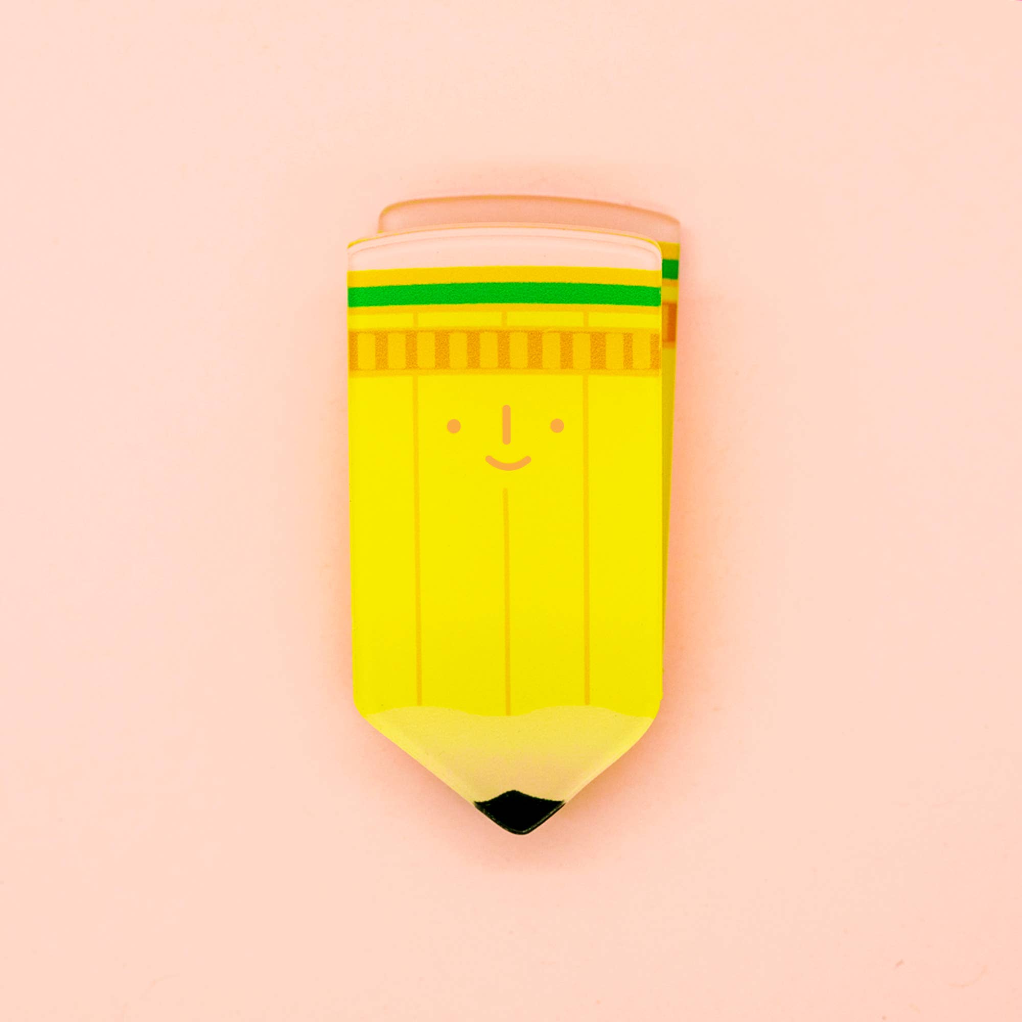 Happy Pencil! Decorative Double-Sided Clear Acrylic Clip