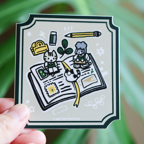 Open Book Vinyl Sticker