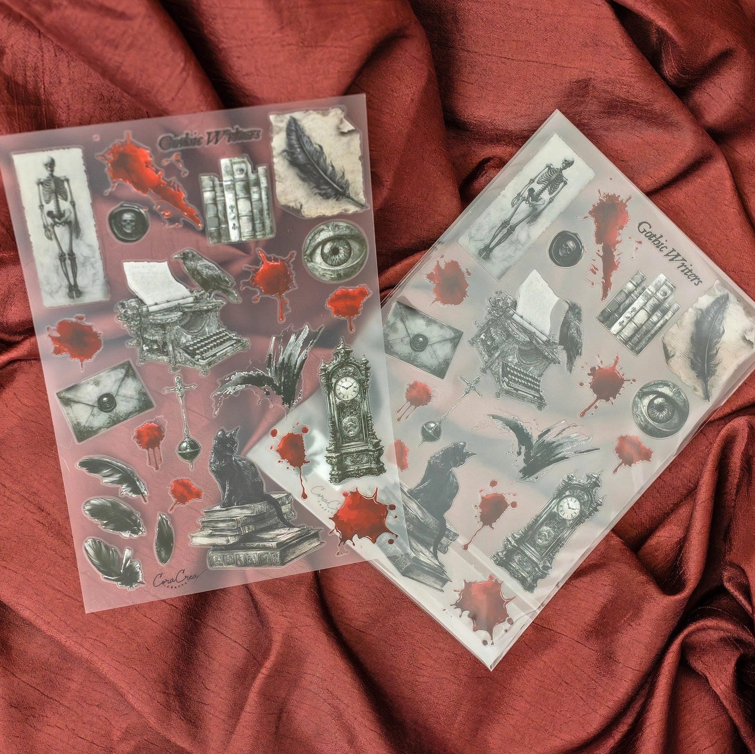 Gothic Writers A5 Clear Sticker Sheet