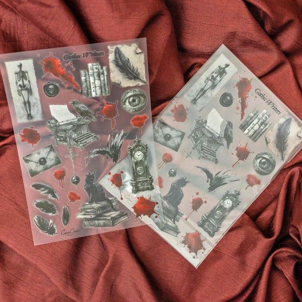 Gothic Writers A5 Clear Sticker Sheet