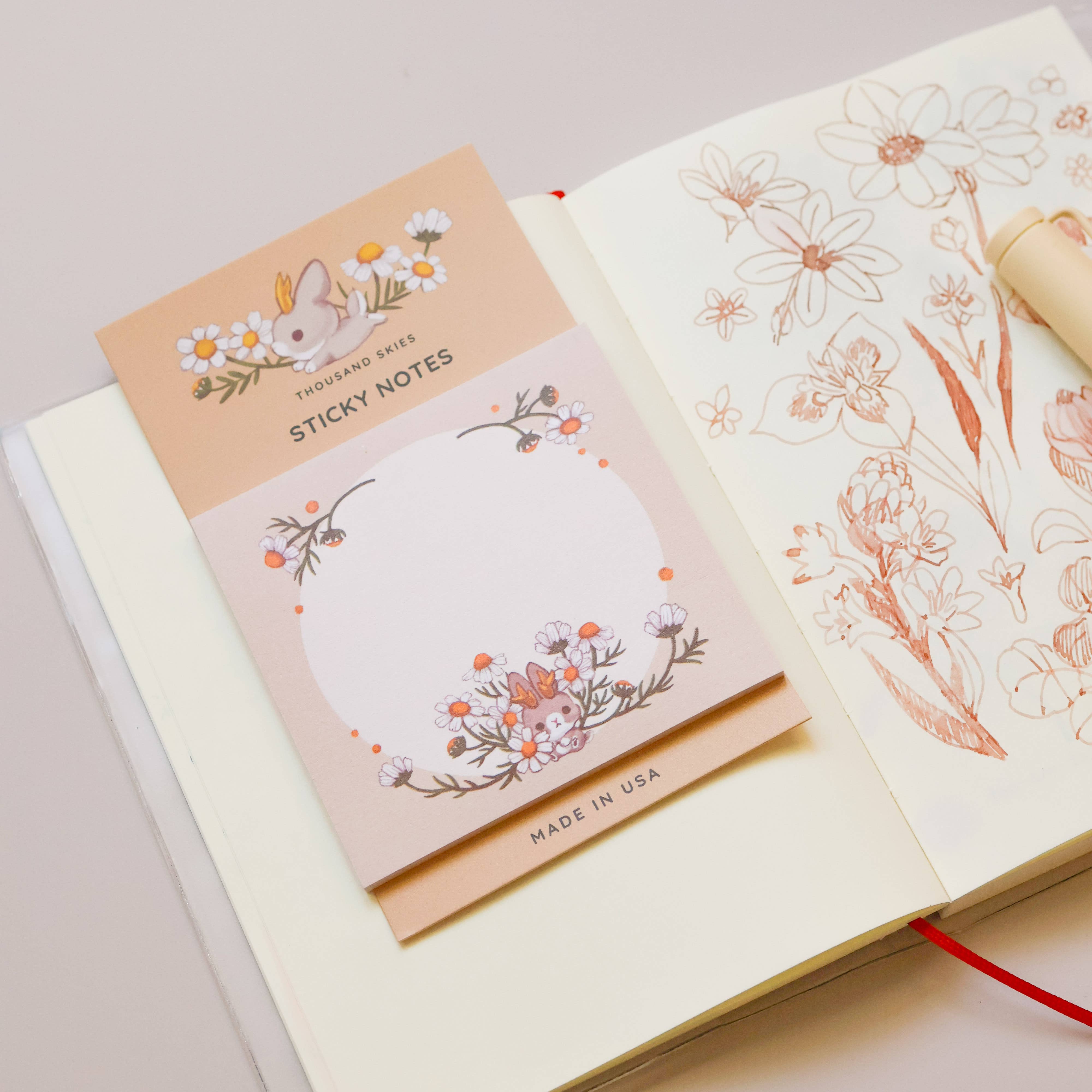 Jackalope's Garden Cream Sticky Notes
