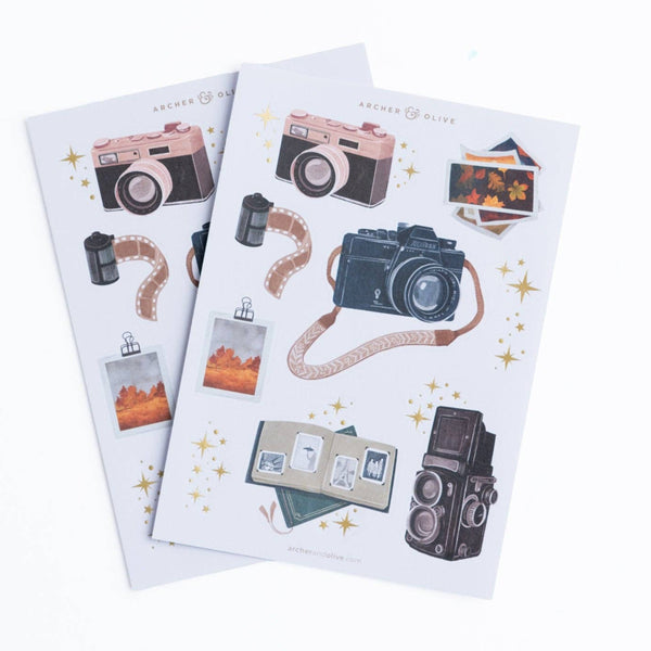 Vintage Camera Sticker Sheets