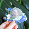 Fluffy and the Moon Holographic Vinyl Sticker