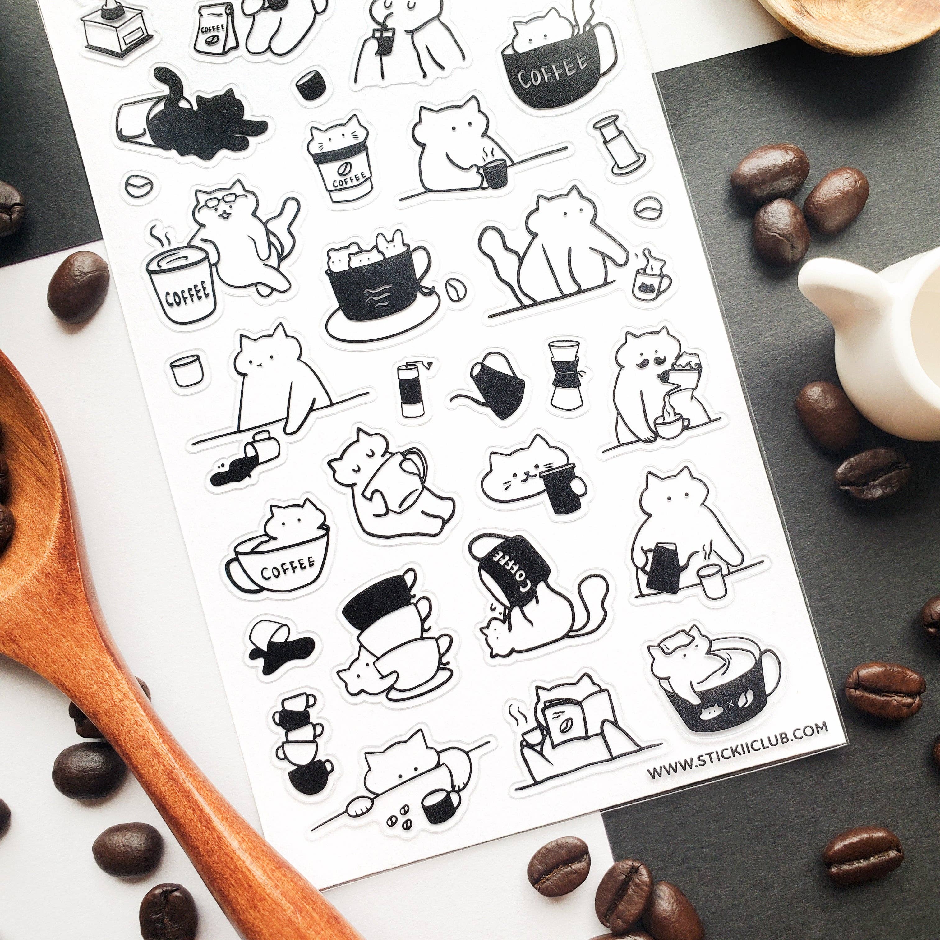 Caffeine Cats Vol. 1 Sticker Sheet