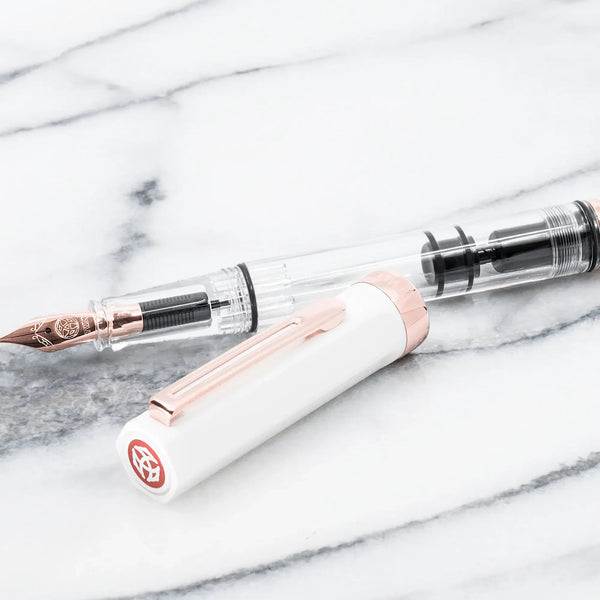 White w/ Rose Gold Eco Fountain Pen