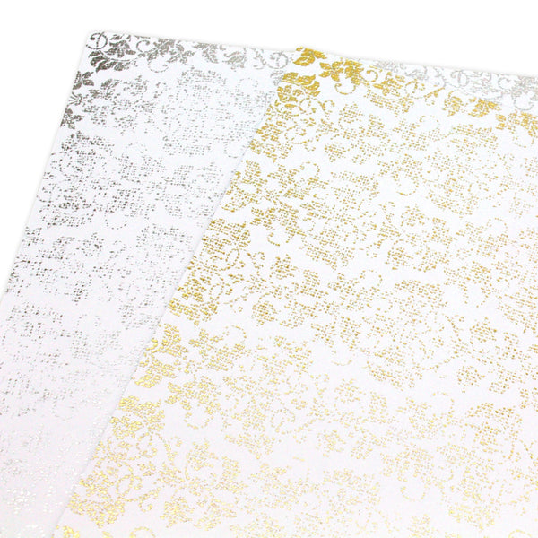 Cosmic Shimmer Gilded to Grunge Damask & Script Cardstock