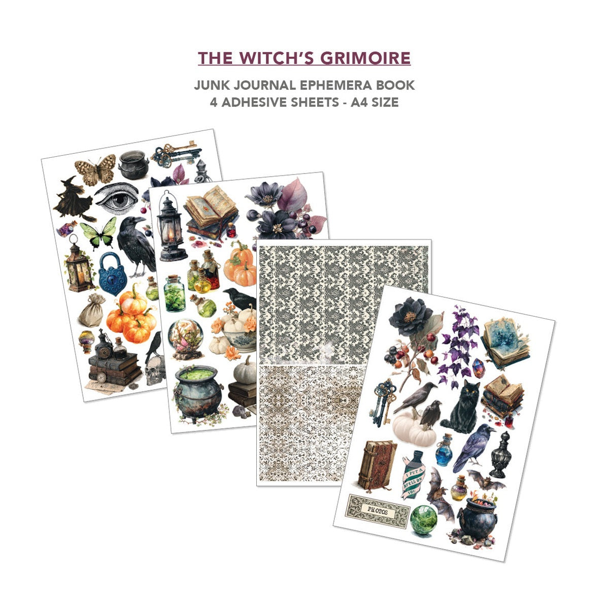 The Witch's Grimoire Junk Journal & Ephemera Book A4 32/Pkg
