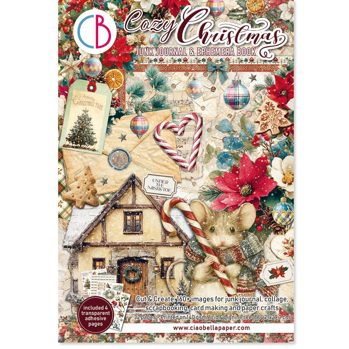 Cozy Christmas Junk Journal & Ephemera Book A4 32/Pkg