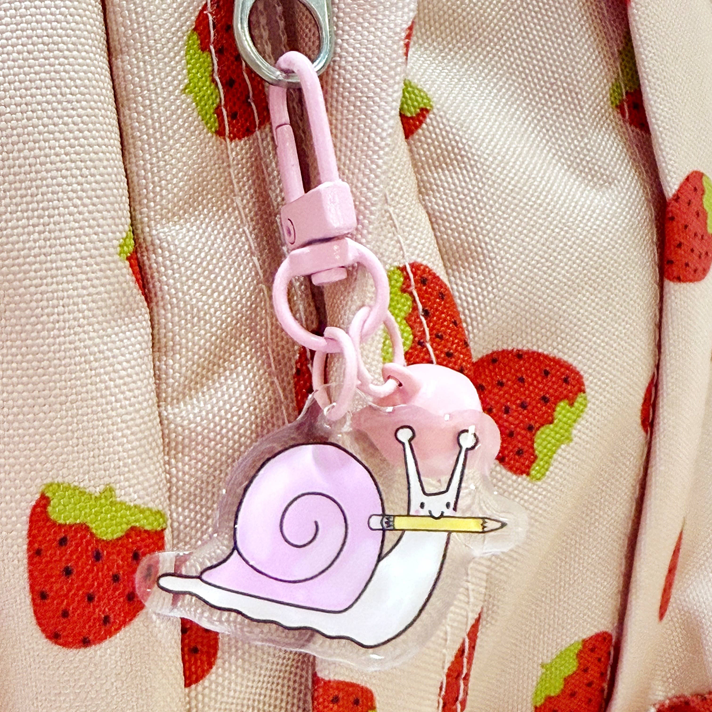 Snail & Pencil Mini Bag Charm