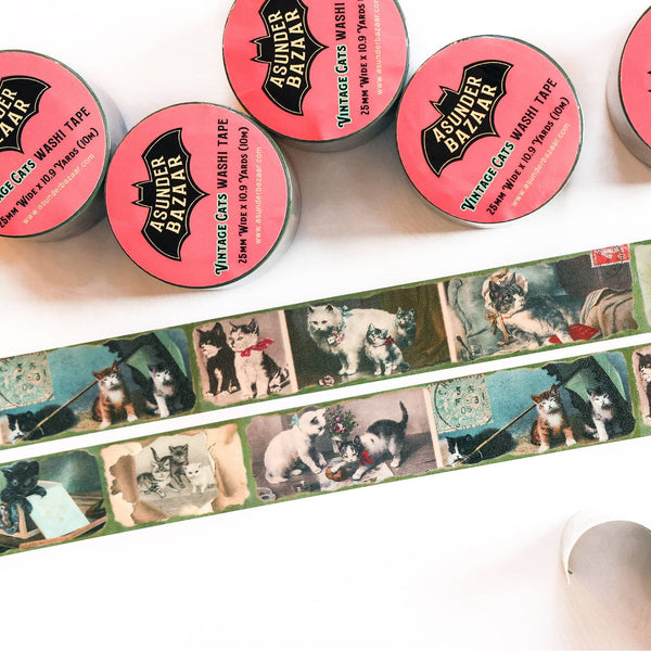 Vintage Cats PET Washi Tape