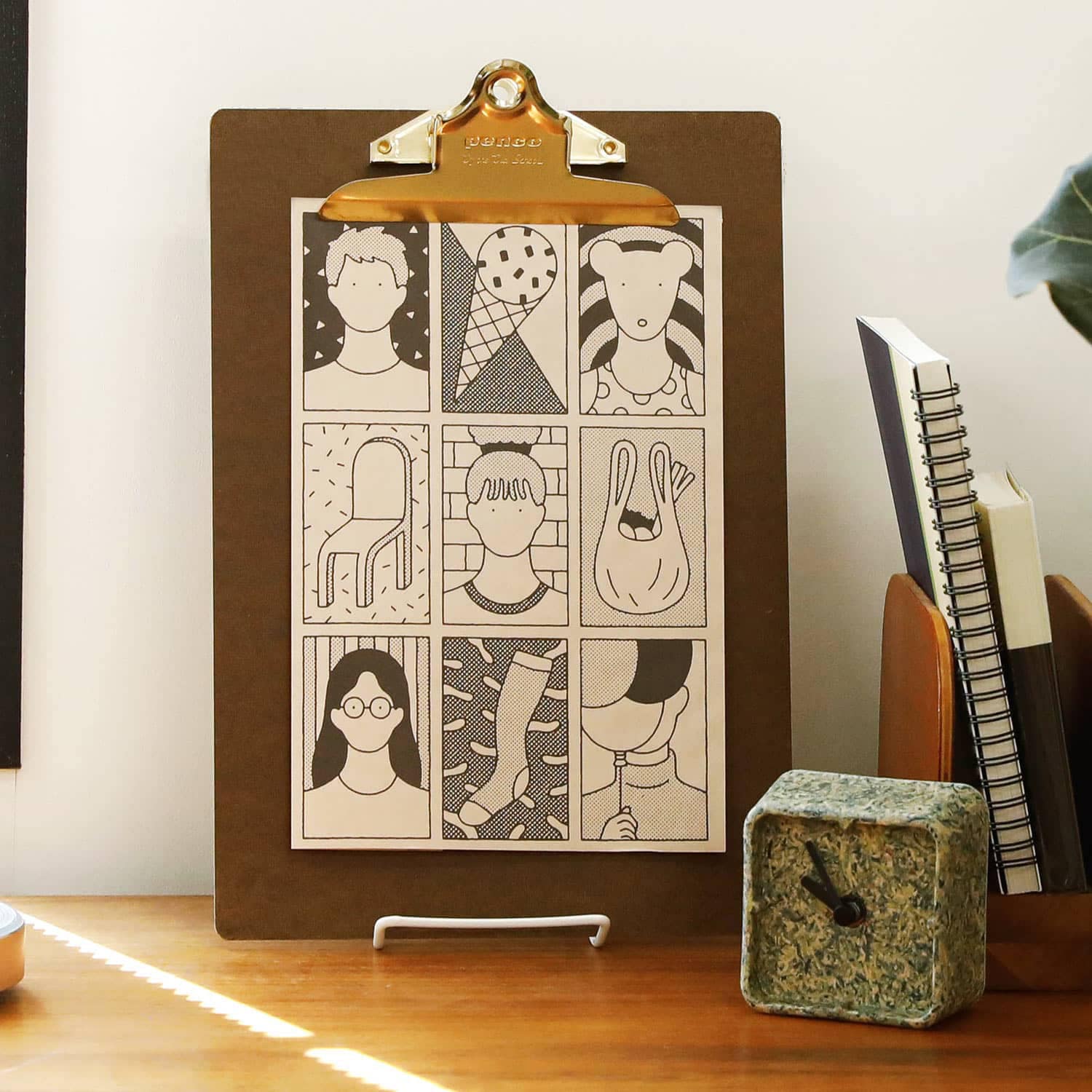 A4 Old School Clipboard with Gold Clip