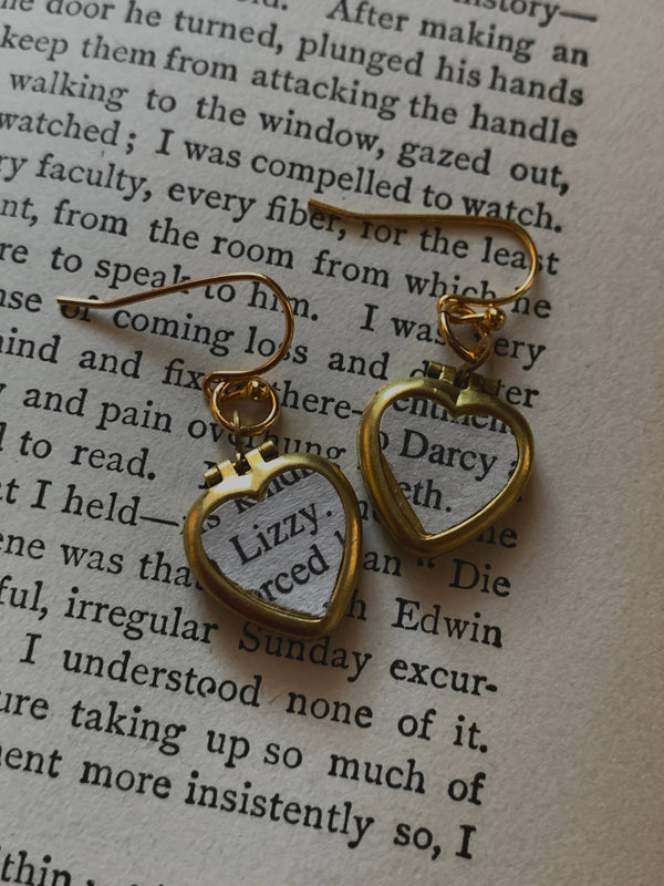 Lizzy & Darcy Heart Locket Earrings