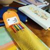 Yellow Crinkle Elastic Band Pencil Pouch