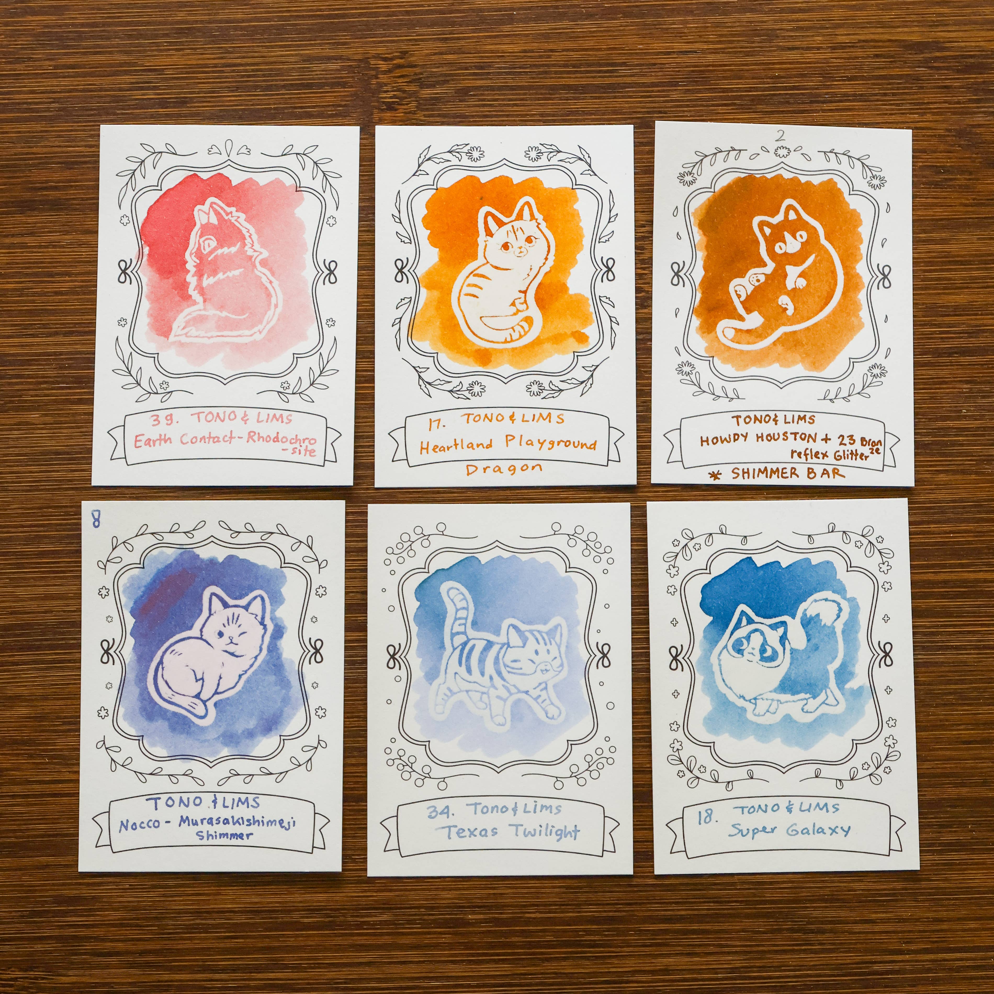 Neighborhood Cats Ink Swatching Cards