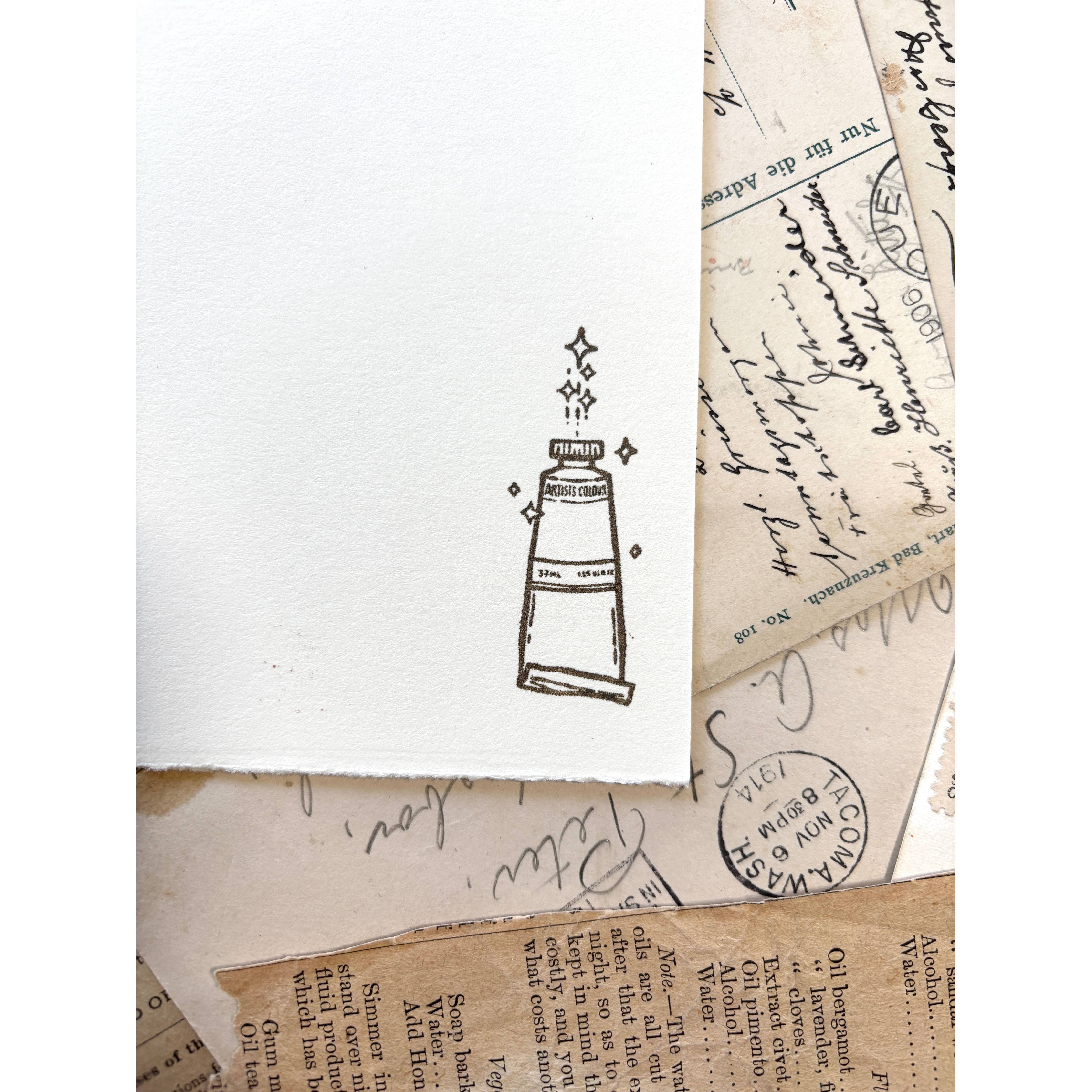 Paint Tube Rubber Stamp