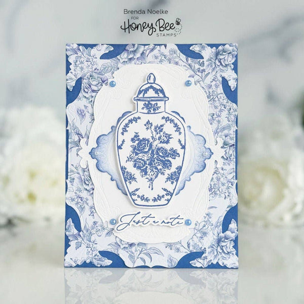 Ornate Ginger Jars 4x5 Rubber Cling Stamp Set