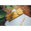 Yellow Crinkle Elastic Band Pencil Pouch