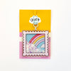 Rainbow Stamp Glitter Shaker Keychain Bag Charm