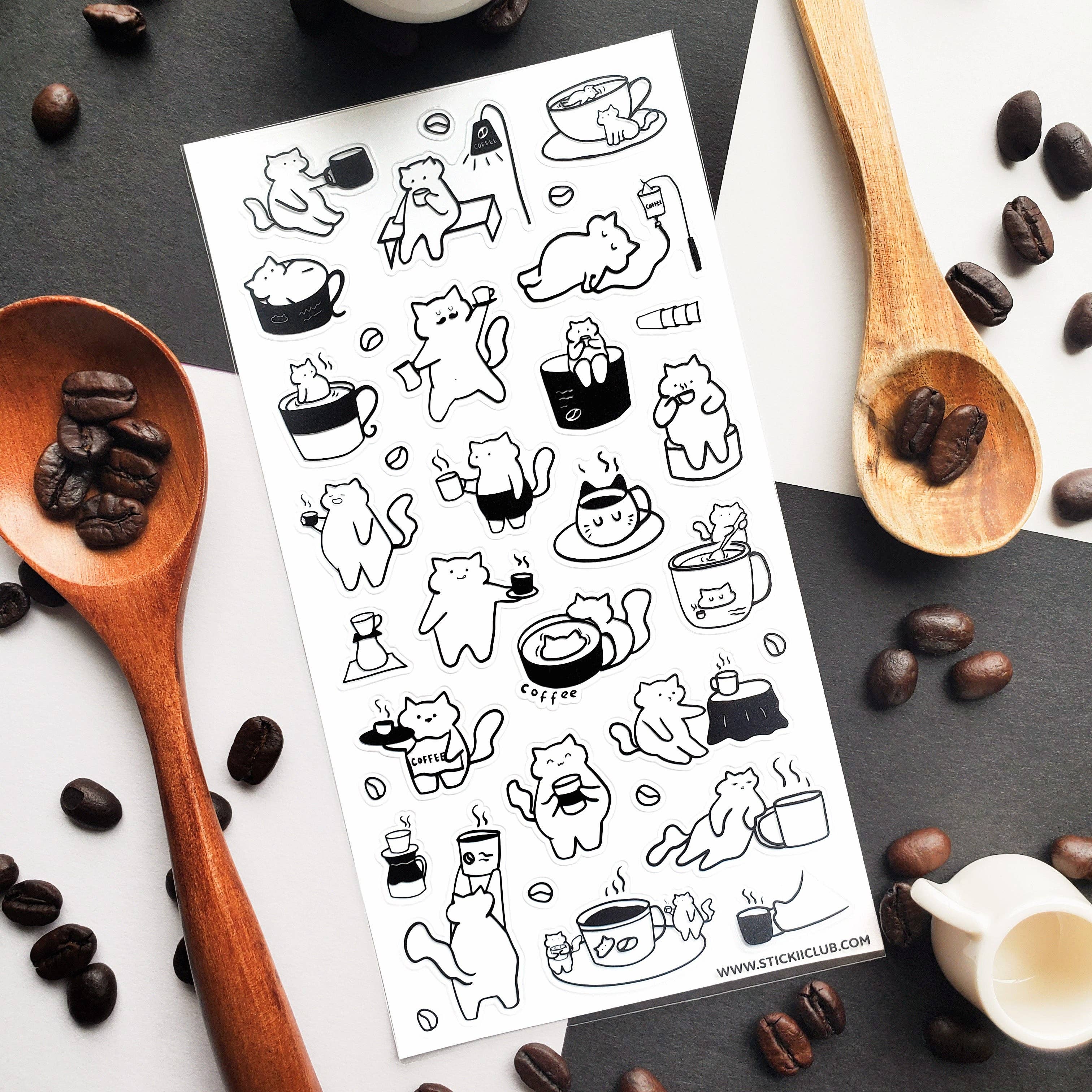 Caffeine Cats Vol. 2 Sticker Sheet
