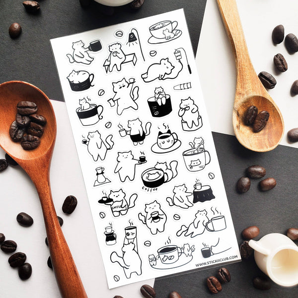 Caffeine Cats Vol. 2 Sticker Sheet